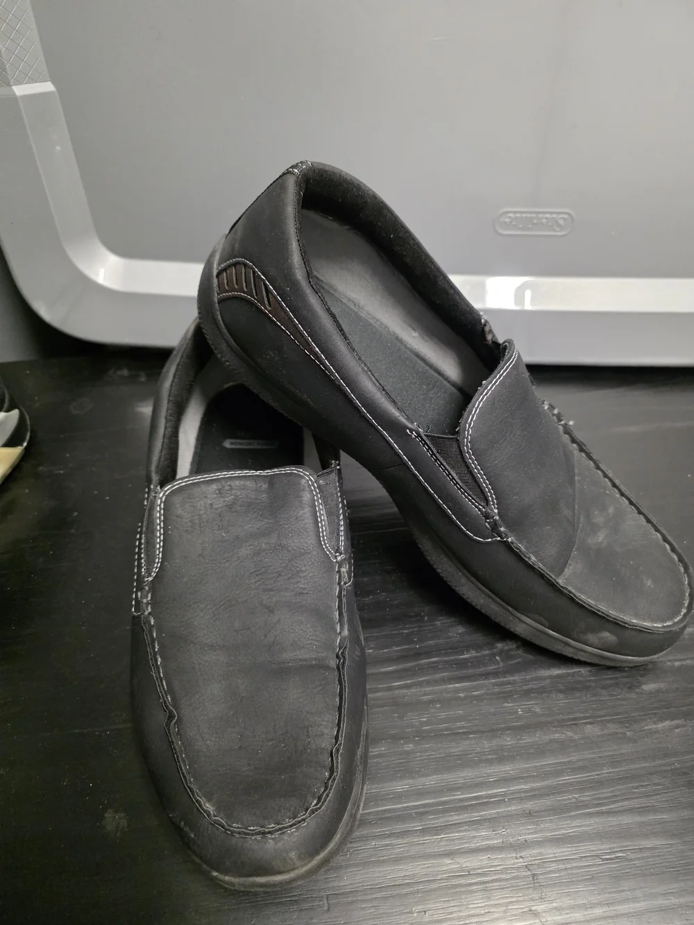George Men's Black Slip-On Casual Loafers